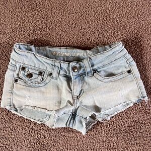 Mossimo Supply Co. Light Blue Distressed Denim Cutoff Shorts
